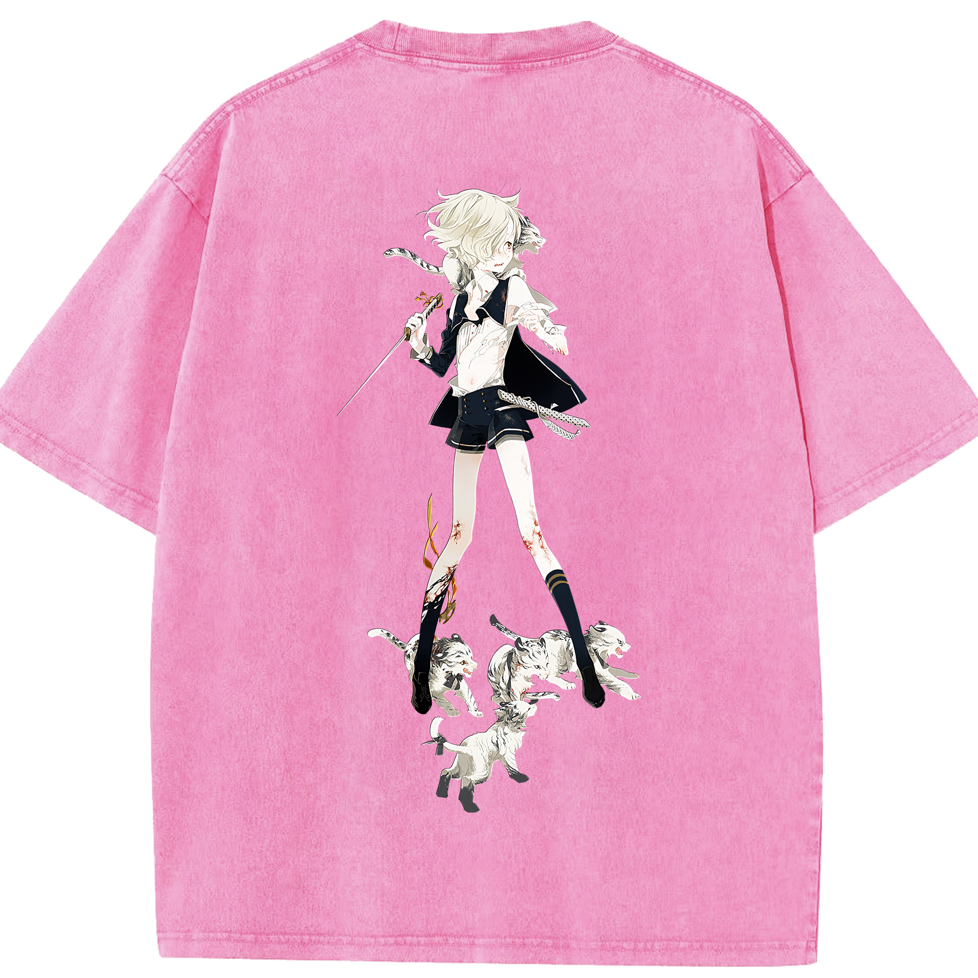 （画像用） 刀剣乱舞 Touken Ranbu 綿100% ヴィンテージ風 半袖Tシャツ（背面プリント）